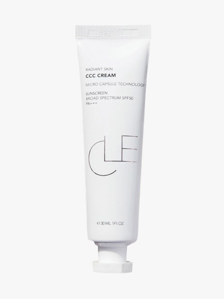 Cle Cosmetics CCC Cream in branded component on a light gray background